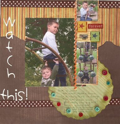 Watch this
My grandsons Noah and Jason in 2007.
Keywords: Ric rac, buttons