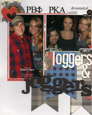 Loggers and Joggers
I found these old pictures of Mary Beth at a sorority swap years ago.  These greek letter stickers are really old, as are those thickers!
