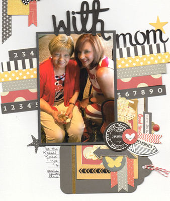 With my Mom
at an Ole Miss athletic event last summer.  I was using remnants of some Disney stuff from a Scrap Room kit.  I declare this sketch is somewhere on this site but I can't find it now.
