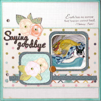 10/18 Challenge -- Saying goodbye
This is a page in the mini album I'm making in memory of our dog, Coco.
