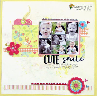 9.6.2017 challenge: Cute smile
I've included a  collage of photos from Charleigh's 9-month photo shoot in the summer; there are a couple of cute daddy-daughter pics in there. Sketch from Stuck?! Sketches; "About a Little Girl" collection from Photoplay
