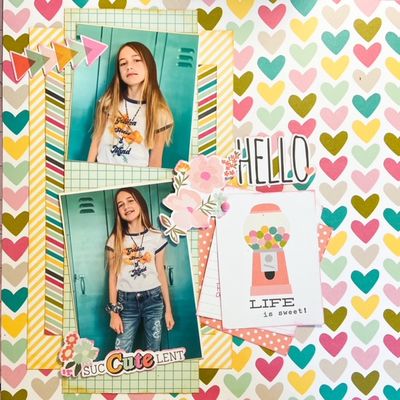 Hello
American Crafts Project Life: Blush Edition paper pack
Simple Stories: Carpe Diem "hello" and snap cards
Simple Stories: Kate & Ash Bits and Pieces - ephemera
