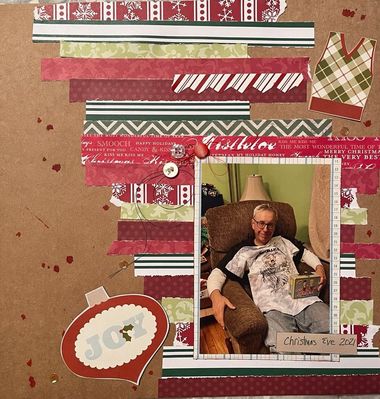 JOY
June 15 challenge
Keywords: scraps;Christmas;ink splatters