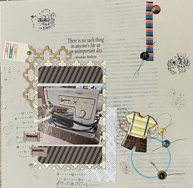 August Cone It Challenge 
Keywords: Stamping;thread;buttons;ribbon