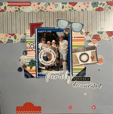 Family Documented
July 27, 2024 Challenge;  
Keywords: stickers;edge punch;camera;pp;flowers;gems;glasses;stars;clusters
