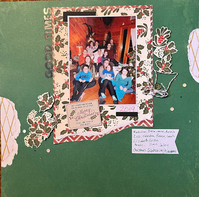 Good Times
March 10 challenge:  "Good Time"
Keywords: Christmas;ripped paper;gems;fussy cutting;string;brad