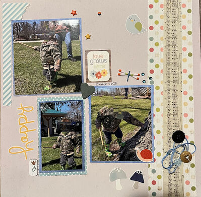 Happy
May 10, 2025 challenge
Keywords: Happy;pps;stickers;gems;buttons;heart;outdoors