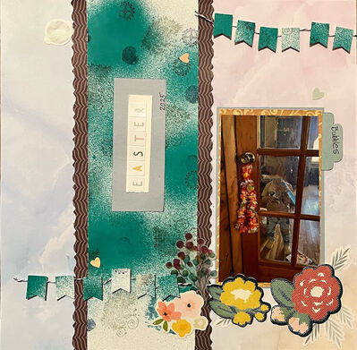 EASTER 2025
May 3 challenge
Keywords: ink splatters;flowers;flag;tab;hearts;ink stamping;large title