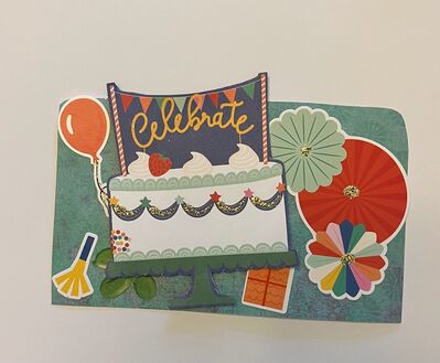 Celebrate
March 2025 Rolodex challenge
Keywords: birthday;celebrate;stickers;ballons;glitter glue;fussy cutting;presents