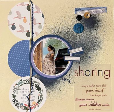 Sharing
November 1 challenge:  Lasso
Keywords: circles;robbin;string;mist;vellum;buttons