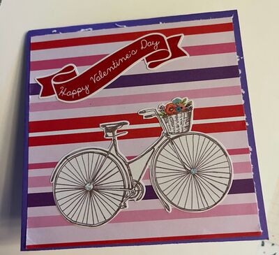 Valentine card
Jan 2025 card challenge
Keywords: bike;pp;glitter glue;sticker