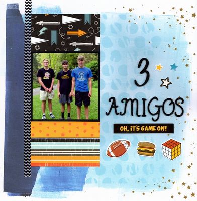 3 Amigos - March 18th Challenge
Photo of my 3 oldest grandsons, July 2023.

Keywords: American Crafts Photoplay