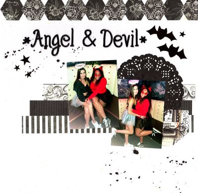 Angel & The Devil - November 17th Challenge
Photos of sweet granddaughter Makaylee and her bestie dressed for a Halloween Party, October 2022.
Keywords: Bo Bunny