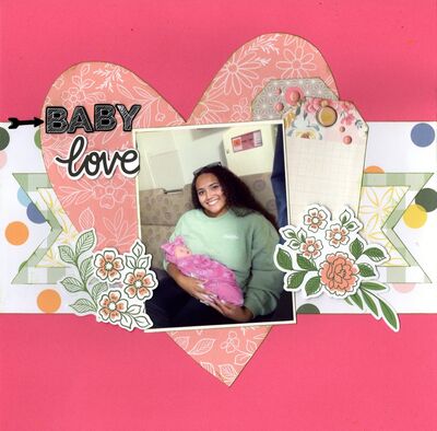 Baby Love - February 21st Challenge
Photo of sweet granddaughter Makaylee with her friend's newborn baby, June 2024. 
Keywords: Pinkfresh Studio