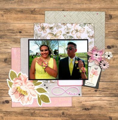 Love - June 12th Scraplift Challenge
Photos of sweet granddaughter Makaylee and her BF Lincoln at his Prom, April 2019. I was wanting closeups of their beautiful flowers.
Keywords: Pink Paislee
