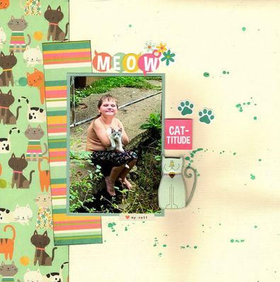 Meow - June 4th Challenge
{Sorry for the shadows from my darn scanner. That kitty accent has several layers.}

Photo of sweet grandson Travis with his kitty, October 2021. 
Keywords: Simple Stories