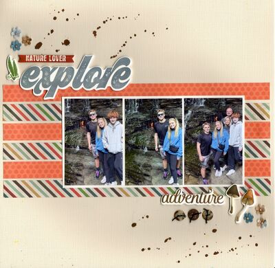 Nature Lover Explore - December 26th Challenge
{Sorry for the shadows from my scanner.}

Photos of sweet grandson Marcus with his girlfriend and her family. He went camping with them this Summer in New York and went to the Eternal Flame Falls. You can see the flame in the background. (June 2025)

Keywords: Echo Park