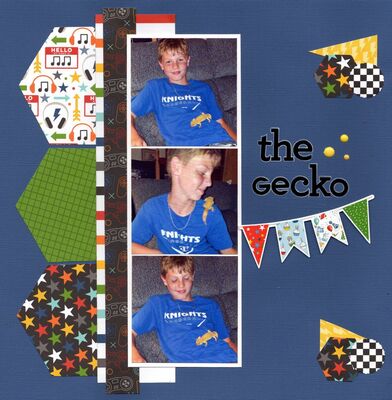 The Gecko - December 6th Challenge
Photos of sweet grandson Evan with our Gecko Stoney, June 2025.

Keywords: Bella Blvd.