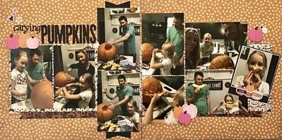 Carving pumpkins
